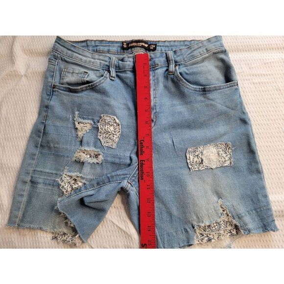 Boho Hippie Reworked denim jean shorts 13/14 dollhouse repurposed distressed - Picture 3 of 9